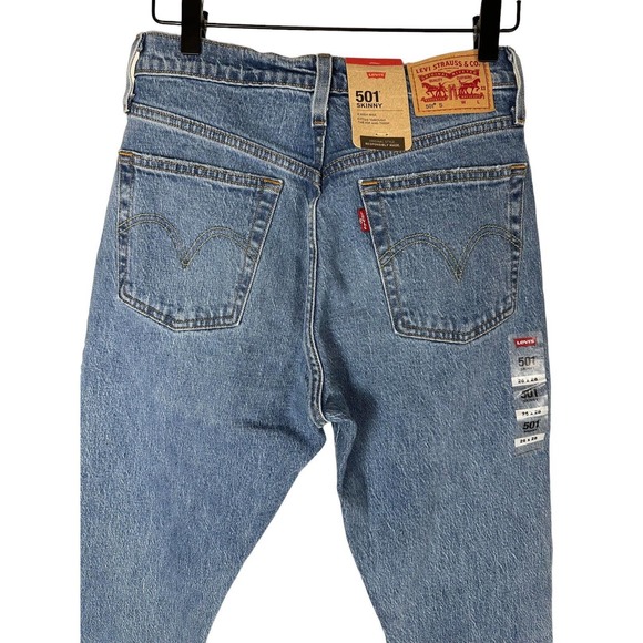 Levi's Denim - NEW Womens Levi's 501 Skinny High Rise 26x28 button fly frayed hem